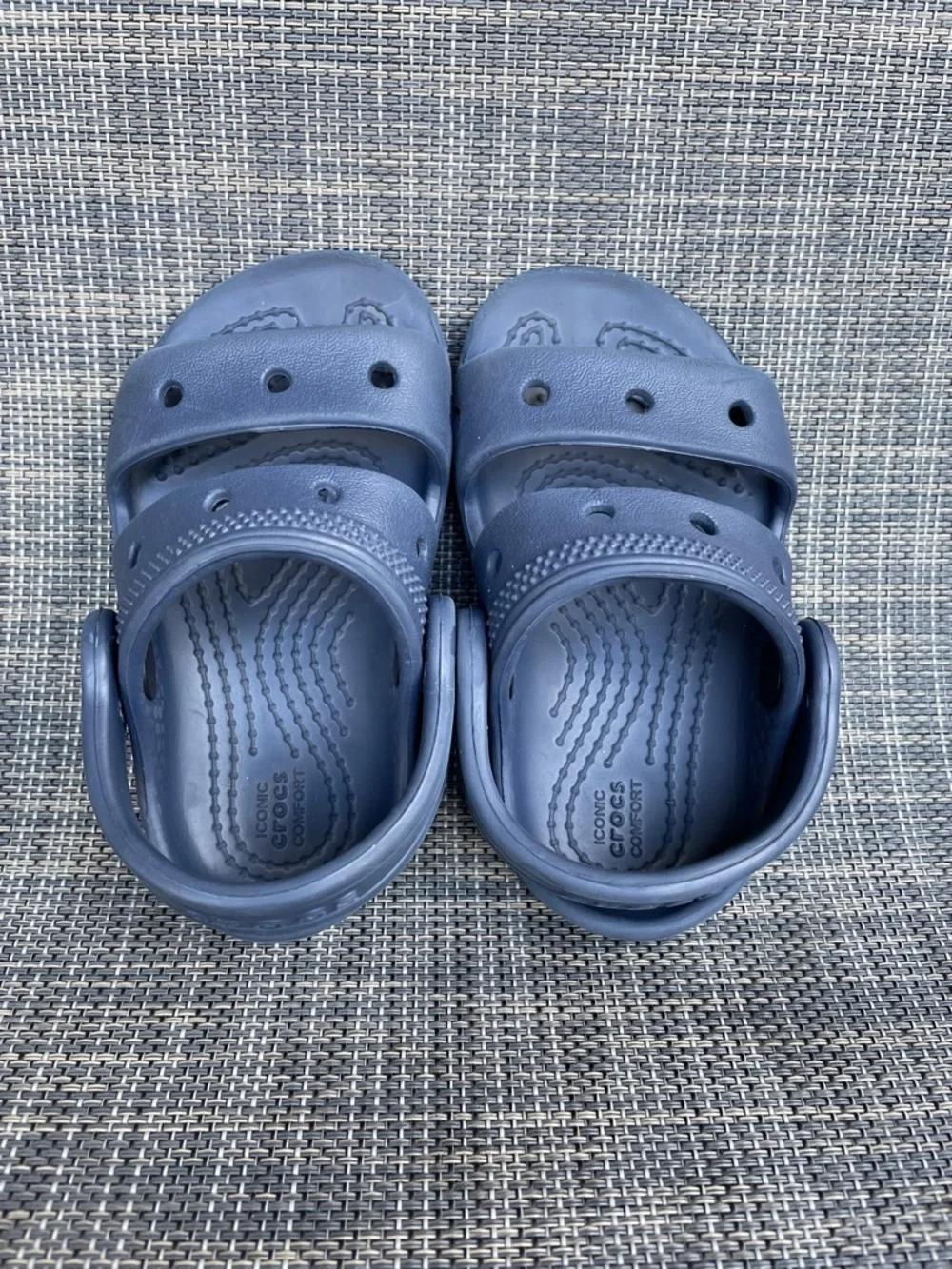 CROCS Easy-On Clogs sling back Sandals Navy Blue Summer Shoes infant size 5